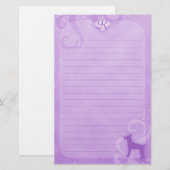 Paarse toeristentationery briefpapier (Voorkant / Achterkant)