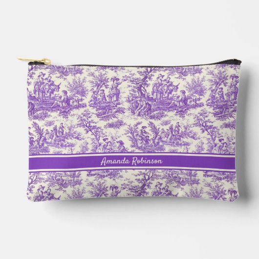  paarse Toile de Jouy afgedrukt Etui (Voorkant)