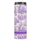 paarse Toile de Jouy afgedrukt Thermosbeker (Achterkant)