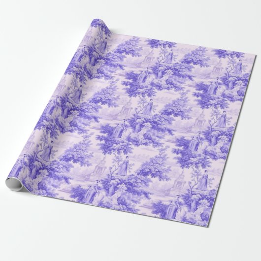 paarse toile de joy cadeaupapier (Uitgerold)