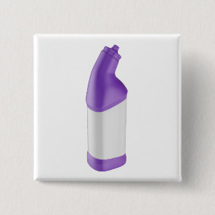 Paarse toiletreinigingsfles met leeg etiket vierkante button 5,1 cm