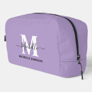 Paarse toilettas met monogram toilettasje