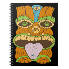 Paarse Tong Tiki Beeld in Psychedelische Stemming, Notitieboek