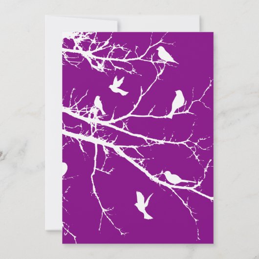 Paarse Tortelduifjes bruiloft Gepersonaliseerd Kaart (Achterkant)