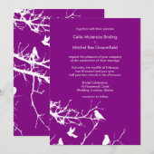 Paarse Tortelduifjes bruiloft Gepersonaliseerd Kaart (Voorkant / Achterkant)