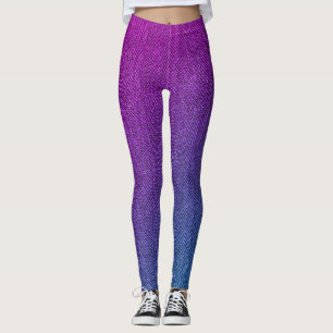 Paarse tot Blauwe Tweed Afbeelding Leggings, ZEA L Leggings