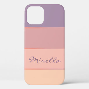 Paarse tot gele kleurencombinatiestroom iPhone 12 hoesje