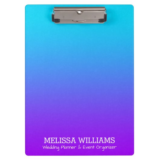 Paarse tot turquoise blauw verloop klembord (Voorkant)
