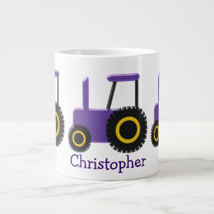 Paarse tractor grote koffiekop