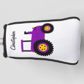 Paarse Tractor Ontwerp Golfheadcover (Voorkant)