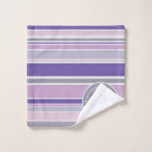 Paarse Trendy Strepen Monogram Krans Laurel Leaf Bad Handdoek (Wasdoekje)