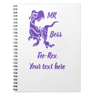 Paarse Trex de baas Dino Notitieboek