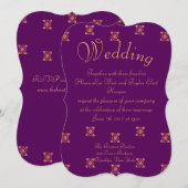 Paarse Tribal bruiloft Kaart (Voorkant / Achterkant)