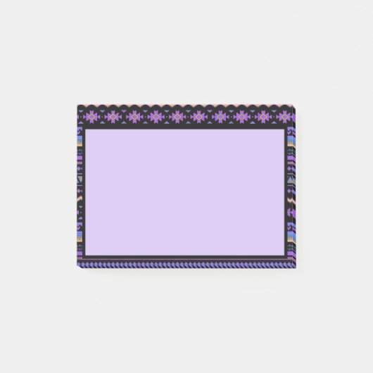 Paarse tribale vormgeving post-it® notes (Voorkant)