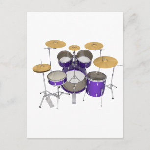 Paarse trommelkit: briefkaart