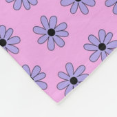 Paarse tropische bloemen botanische lente zomer fleece deken (Hoek)