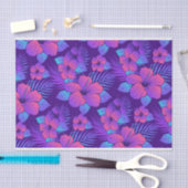 Paarse tropische bloemen tissuepapier (Craft)