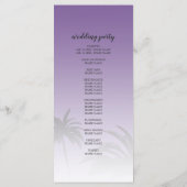 Paarse tropische palmboom Beach Weddenschap Programma (Achterkant)