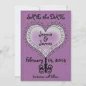 Paarse Trouwkaart 'Save the Date' Kaart (Voorkant)