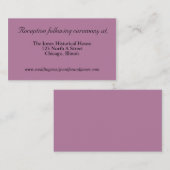 Paarse trouwkaarten informatiekaartje (Voorkant / Achterkant)