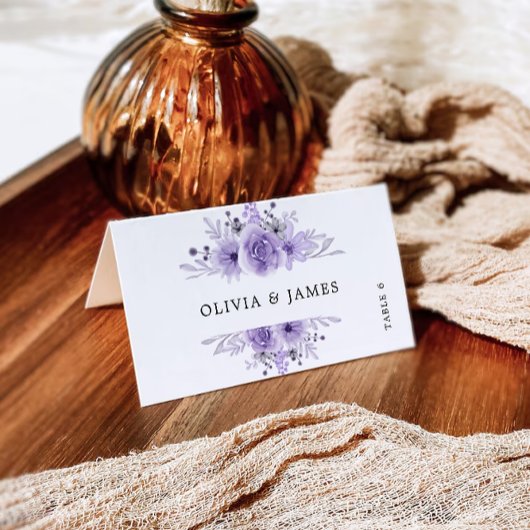 Paarse trouwkaarten Sjabloon