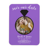 Paarse trouwring foto Save the Date Magneet (Verticaal)