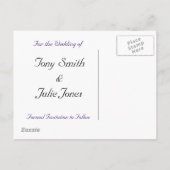 Paarse Trouwtaart Save the Date Briefkaart (Achterkant)