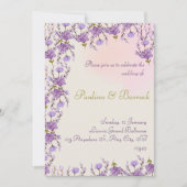paarse trouwuitnodiging kaart (Voorkant)