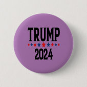 Paarse Trump 2024 Button (Voorkant)