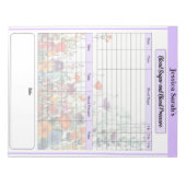 Paarse Tuin_ Bloeddruk en Suiker Log Notitieblok (Voorkant)