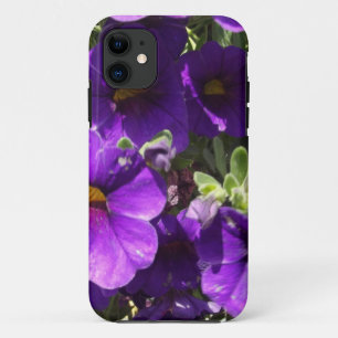 Paarse tuinbloemen iPhone 11 hoesje