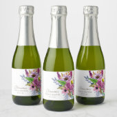 Paarse tuinbouwkundige minimalistische douaneschow sparkling wijnetiket (Flessen)