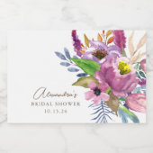 Paarse tuinbouwkundige minimalistische douaneschow sparkling wijnetiket (Enkel label)