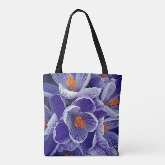 Paarse Tulip Canvas tas (Achterkant)