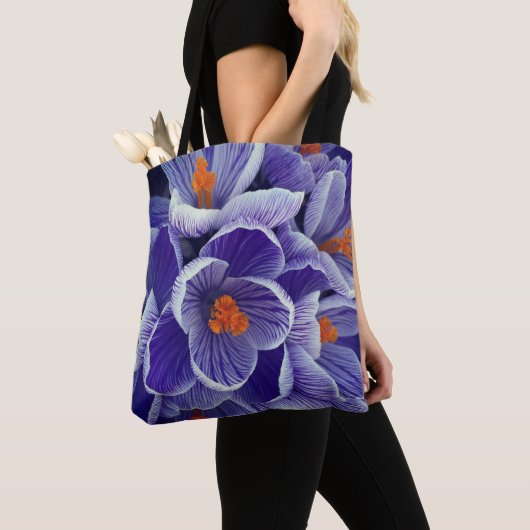 Paarse Tulip Canvas tas (Dichtbij)