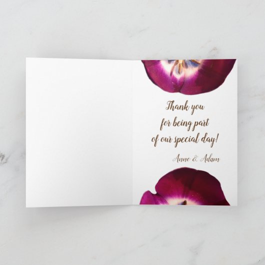 Paarse Tulip Dank je Kaart (Binnen)