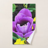 Paarse Tulip Hand Towel Handdoek (Handdoek)