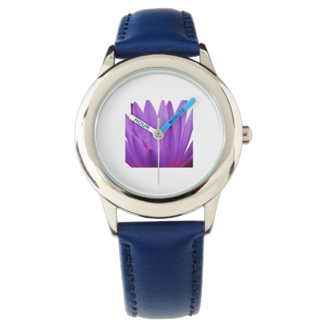 Paarse Tulip Horloge (Voorkant)