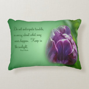 Paarse Tulip Life Attitude Quote Inspirerend Accent Kussen