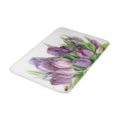 Paarse Tulips Floral Waterverf Pattern Badmat (Gekanteld)