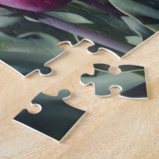 Paarse Tulp Bloem Tuin Kunst Puzzel Legpuzzel (Zijkant)