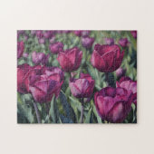 Paarse Tulp Bloem Tuin Kunst Puzzel Legpuzzel (Horizontaal)