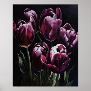 Paarse Tulp Bloemen Kunstprint Poster