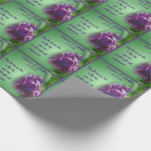 Paarse tulp bloemenbruiloft gepersonaliseerd cadeaupapier (Hoek)
