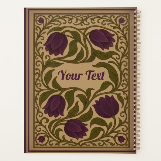 Paarse Tulp Bloemenplanner Planner (Achterkant)