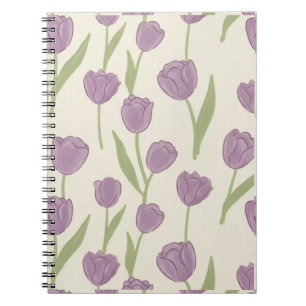 Paarse Tulp Bloemmotief Notitieboek - Mooie Journa