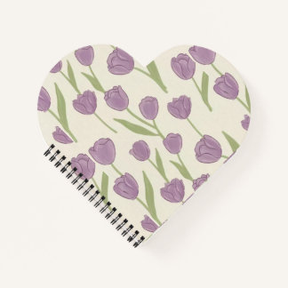 Paarse Tulp Bloemmotief Notitieboek -Mooie Journal