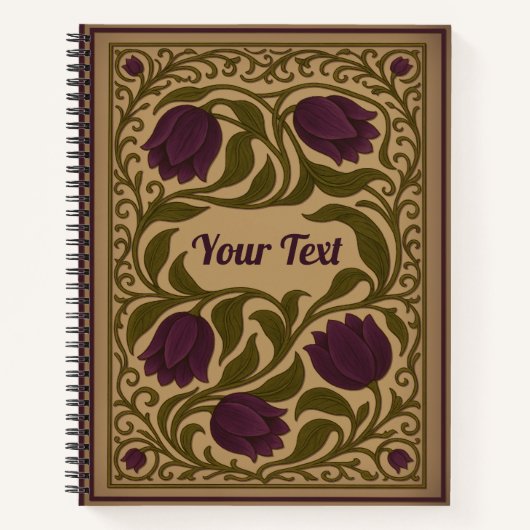 Paarse tulp Bloemspiraal Notitieboek (Voorkant)