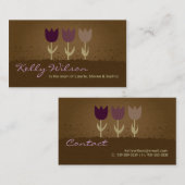 Paarse Tulp Mama Bellen Visitekaartjes (Voorkant / Achterkant)