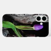 paarse tulp op driftwood Case-Mate iPhone case (Achterkant (horizontaal))